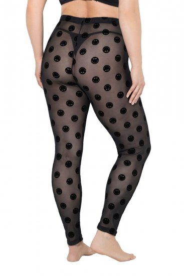 Ulla Popken 837949 Collant senza piede fantasia Nero - Collant & calzini - 
