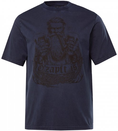 JP1880 O’zapft is! Design Vintage Look T-Shirt Navy Blue - Magliette - Magliette Uomo Taglie Forti
