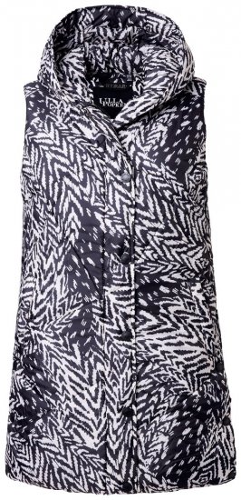 Ulla Popken 838435 Gilet lungo trapuntato stampato Nero - Gilet - 