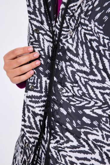 Ulla Popken 838435 Gilet lungo trapuntato stampato Nero - Gilet - 