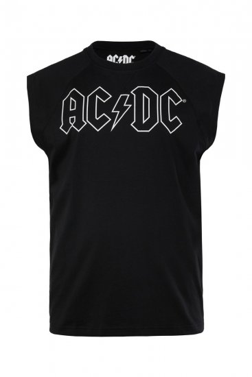 JP1880 AC/DC Classic Logo Band Tank Top Black - Magliette - Magliette Uomo Taglie Forti