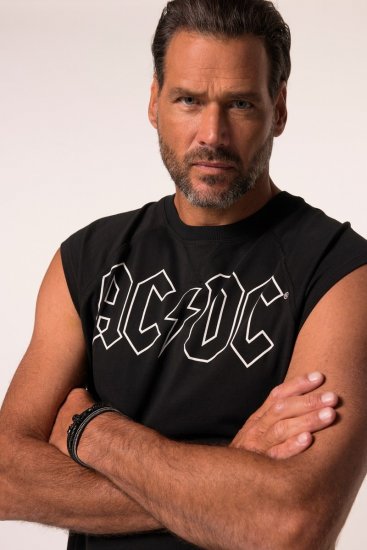 JP1880 AC/DC Classic Logo Band Tank Top Black - Magliette - Magliette Uomo Taglie Forti