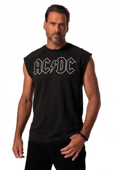 JP1880 AC/DC Classic Logo Band Tank Top Black - Magliette - Magliette Uomo Taglie Forti