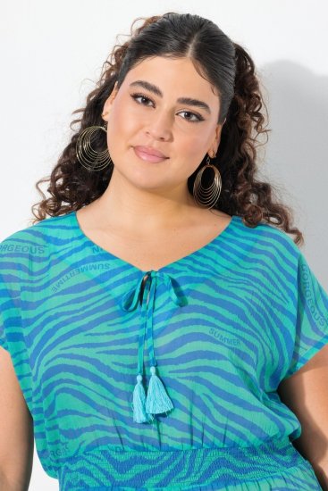 Ulla Popken 838483 Abito animalier Turchese - Abiti estivi - Abiti estivi taglie forti