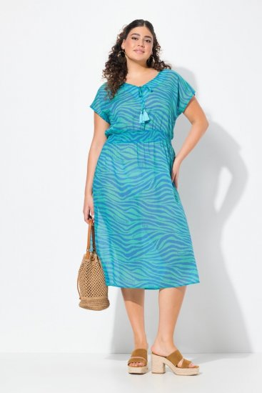 Ulla Popken 838483 Abito animalier Turchese - Abiti estivi - Abiti estivi taglie forti