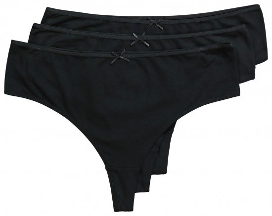 Ulla Popken 838637 Perizoma confezione da 3 Nero - Slip - 