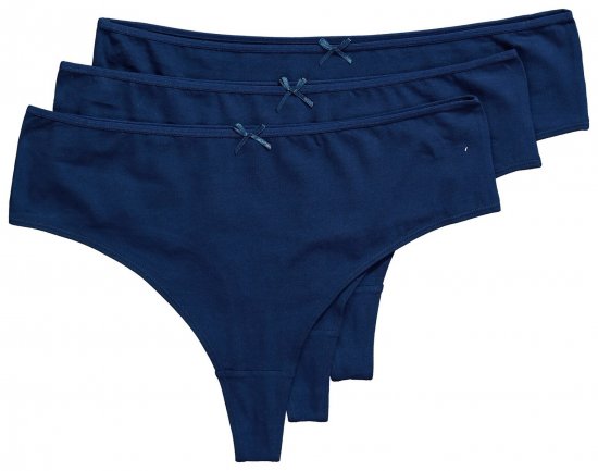 Ulla Popken 838637 Perizoma confezione da 3 Blu scuro - Slip - 