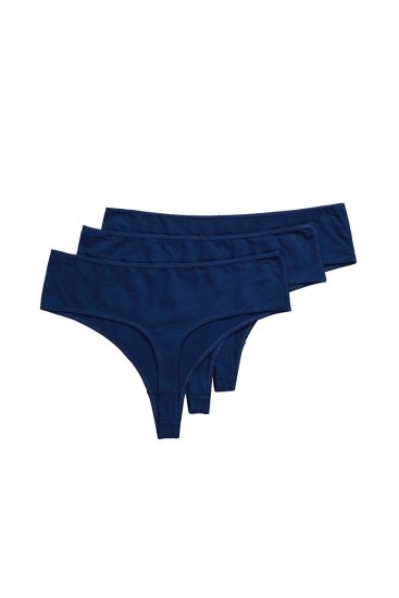 Ulla Popken 838637 Perizoma confezione da 3 Blu scuro - Slip - 