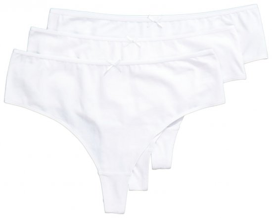 Ulla Popken 838637 Perizoma confezione da 3 Bianco - Slip - 