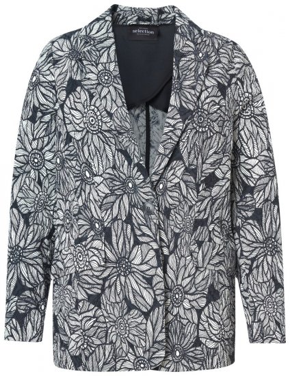 Ulla Popken 838656 Blazer a fiori Bianco - Blazer - Blazer Taglie Forti da Donna