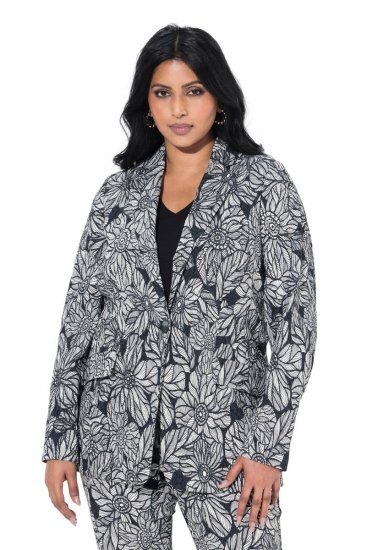 Ulla Popken 838656 Blazer a fiori Bianco - Blazer - Blazer Taglie Forti da Donna