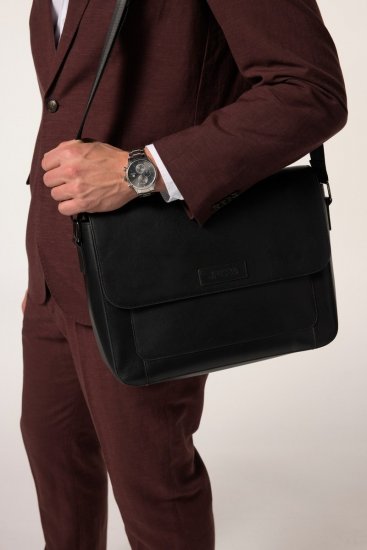 JP1880 838833 Borsa a tracolla in pelle Nero - Borse - 