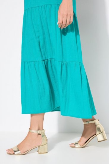 Ulla Popken 839135 Abito lungo senza maniche Turchese - Vestiti maxi - Abiti maxi taglie forti
