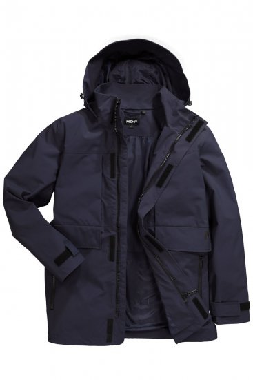 Men+ 215 Giacca antipioggia con cappuccio Blu scuro - Giubbotti - Giubbotti Uomo Taglie Forti