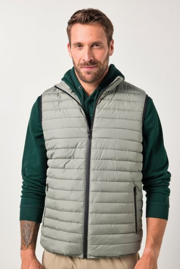 JAY-PI Lightly Quilted Vest with Stomach Fit Grey - Giubbotti - Giubbotti Uomo Taglie Forti