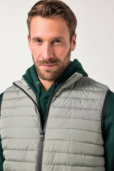 JAY-PI Lightly Quilted Vest with Stomach Fit Grey - Giubbotti - Giubbotti Uomo Taglie Forti