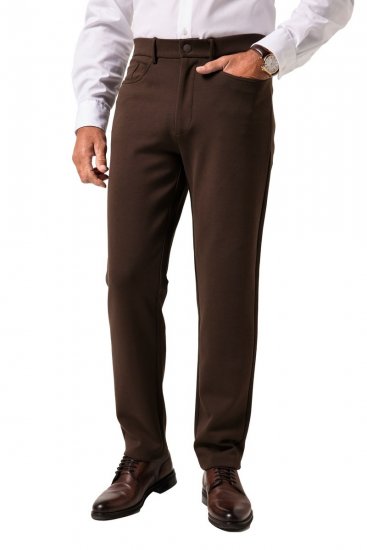 JP1880 New York Flexnamic Pantaloni in jersey con cinque tasche Marrone scuro - Abiti - Abiti da Uomo Taglie Forti