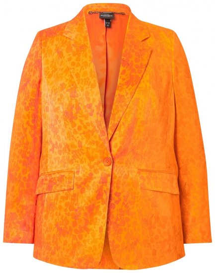 Ulla Popken 839607 Blazer in raso stampato Arancione chiaro - Blazer - Blazer Taglie Forti da Donna