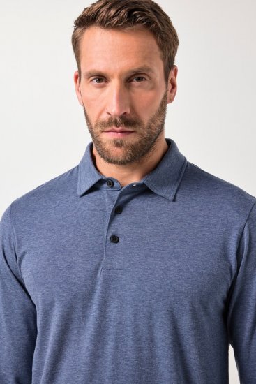 JAY-PI Quickdry Polo Long Sleeve Blue - Polo - Polo Uomo Taglie Forti