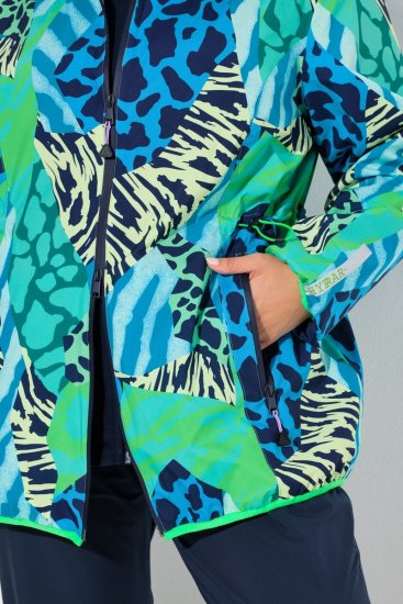 Ulla Popken 840024 Giacca antipioggia animalier Verde menta - Abbigliamento antipioggia - 