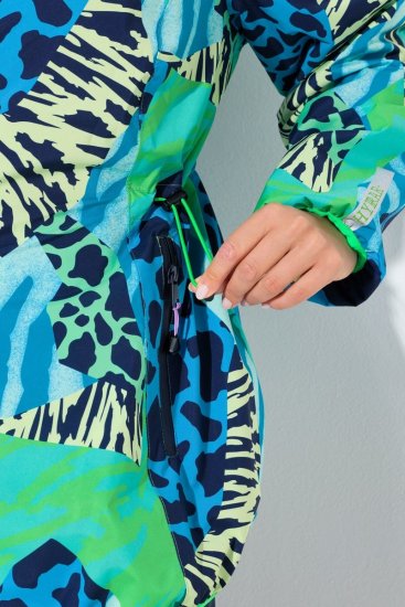 Ulla Popken 840024 Giacca antipioggia animalier Verde menta - Abbigliamento antipioggia - 