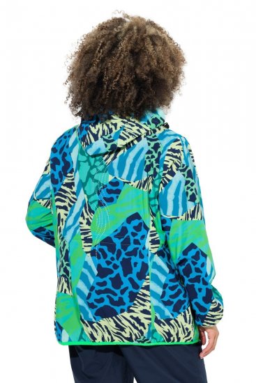 Ulla Popken 840024 Giacca antipioggia animalier Verde menta - Abbigliamento antipioggia - 