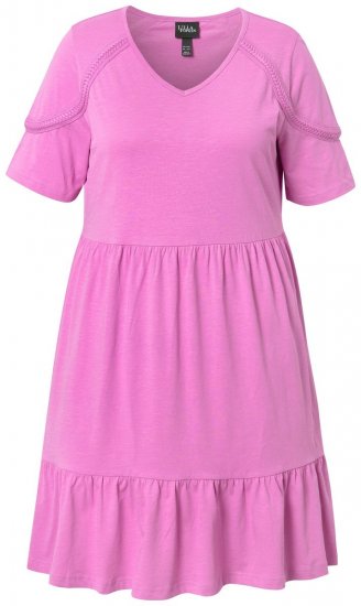 Ulla Popken 840115 Abito in jersey a maniche corte Rosa - Abiti in jersey - 