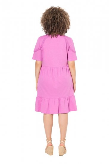 Ulla Popken 840115 Abito in jersey a maniche corte Rosa - Abiti in jersey - 