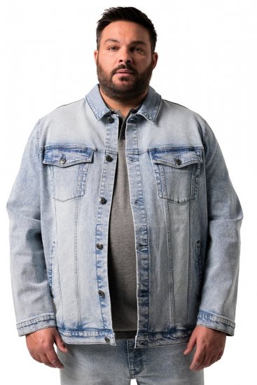 Men+ 394 Giacca di jeans con taschini Azzurro - Giubbotti - Giubbotti Uomo Taglie Forti