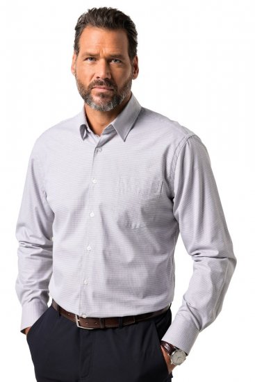 JP1880 Business Shirt Long Sleeve Two-Tone Grey - Camicie - Camicie Taglie Forti Uomo