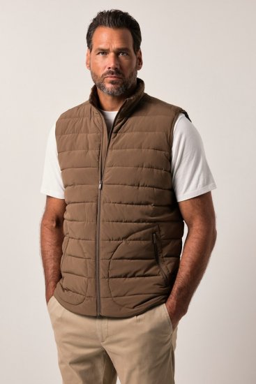 JP1880 840619 Gilet leggermente imbottito Marrone grigio - Giubbotti - Giubbotti Uomo Taglie Forti