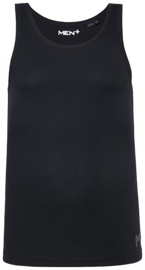 Men+ 620 Canotta a coste Nero - Magliette - Magliette Uomo Taglie Forti