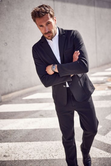 JP1880 Manhattan Flexnamic Business Jersey Suit Black - Abiti - Abiti da Uomo Taglie Forti