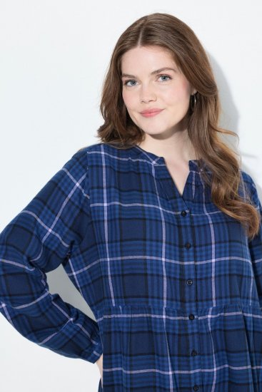 Ulla Popken 840929 Abito a quadri Blu scuro - Vestiti midi - Abiti midi taglie comode