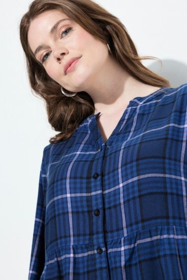Ulla Popken 840929 Abito a quadri Blu scuro - Vestiti midi - Abiti midi taglie comode