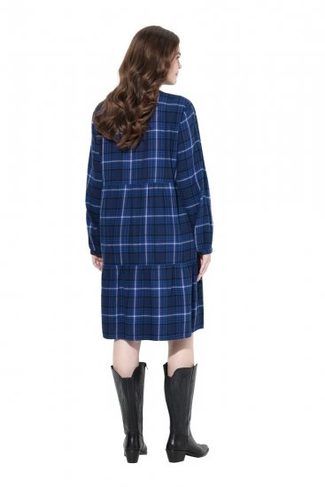 Ulla Popken 840929 Abito a quadri Blu scuro - Vestiti midi - Abiti midi taglie comode
