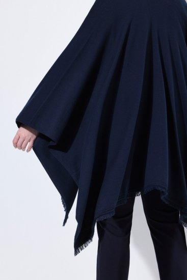 Ulla Popken 841117 Poncho in maglia oversize con strass Blu scuro - Poncho e mantelle - 