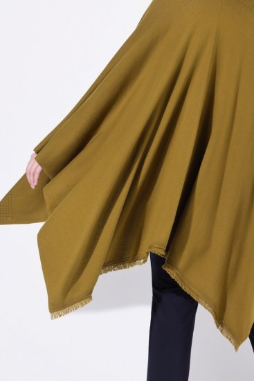 Ulla Popken 841117 Poncho in maglia oversize con strass Verde oliva - Poncho e mantelle - 
