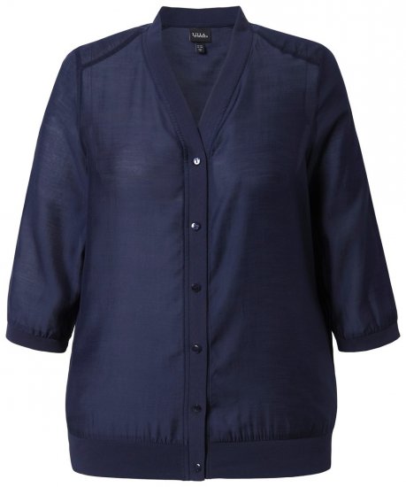 Ulla Popken 841127 Camicetta Blu scuro - Camicette - Bluse Taglie Forti per Ogni Giorno