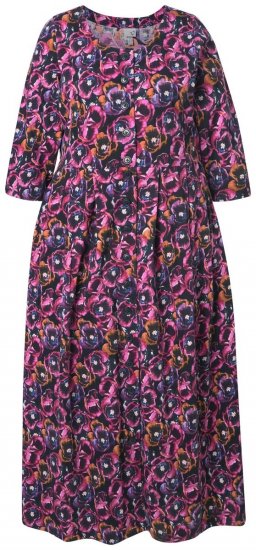 Ulla Popken 841219 Abito lungo a fiori Viola scuro - Vestiti maxi - Abiti maxi taglie forti