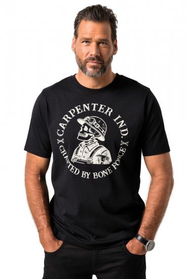 JP1880 T-Shirt Chest Print Bone Force Black - Magliette - Magliette Uomo Taglie Forti