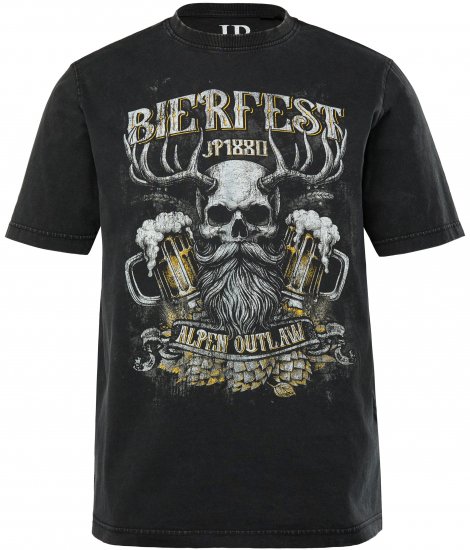 JP1880 Beer Festival Design Vintage Looking T-Shirt Black - Magliette - Magliette Uomo Taglie Forti