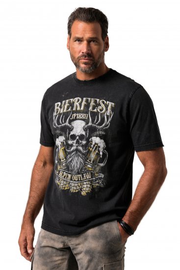 JP1880 Beer Festival Design Vintage Looking T-Shirt Black - Magliette - Magliette Uomo Taglie Forti