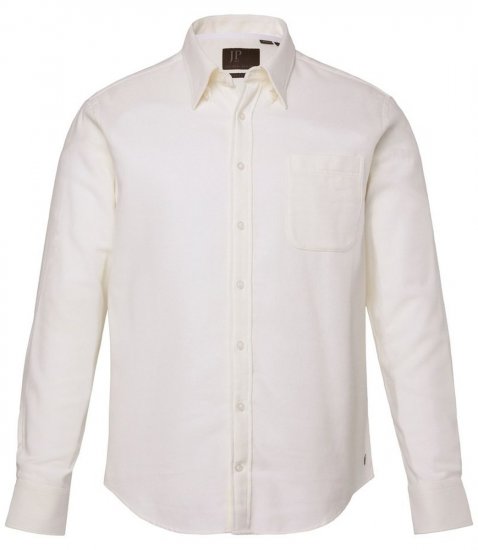 JP1880 Checked Flannel Shirt Long Sleeve Creamy White - Camicie - Camicie Taglie Forti Uomo