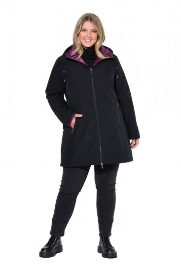 Ulla Popken 841398 Cappotto Nero - Cappotti - Cappotti taglie forti da donna