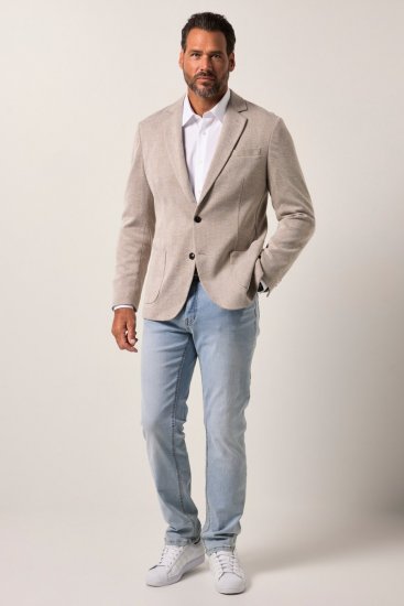 JP1880 Jacket Business Checked Beige - Abiti - Abiti da Uomo Taglie Forti