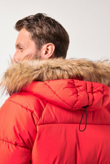 JP1880 Parka Quilted Faux Fur Hood Red - Giubbotti - Giubbotti Uomo Taglie Forti
