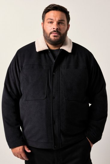 Men+ 545 Giacca con collo teddy Nero - Giubbotti - Giubbotti Uomo Taglie Forti