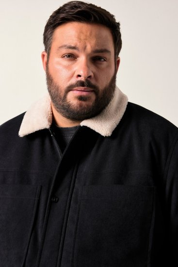 Men+ 545 Giacca con collo teddy Nero - Giubbotti - Giubbotti Uomo Taglie Forti