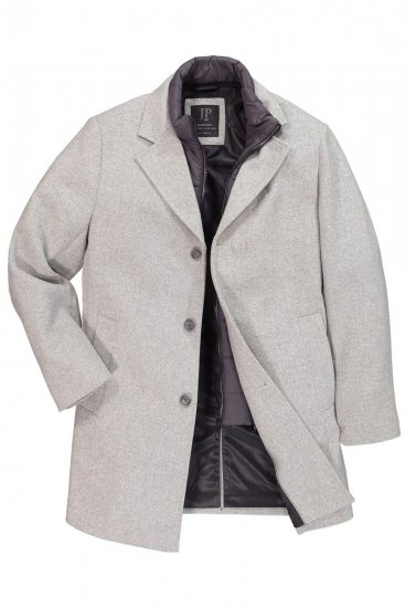 JP1880 841583 Cappotto in lana con fodera staccabile Grigio - Giubbotti - Giubbotti Uomo Taglie Forti